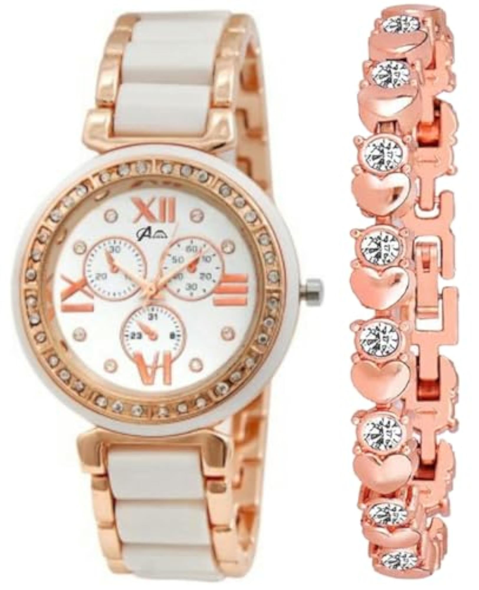 Women's Premium White Dial Analog Watch Pack of 2